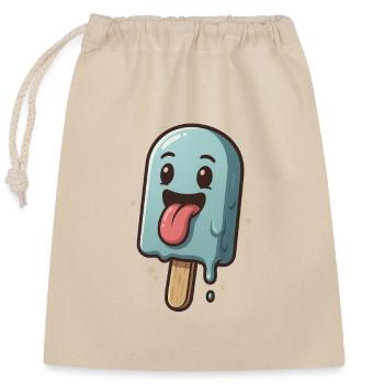 Laughing popsicles - Closable cotton gift bag (25x30cm) - nature - Front