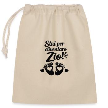 Stai per devenir Zio ! - Sac cadeau en coton avec cordon (25 x 30 cm) - nature - Devant