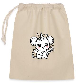 Magic Mouse Kawaii Fantasy – Mignonne Magic Mouse - Sac cadeau en coton avec cordon (25 x 30 cm) - nature - Devant