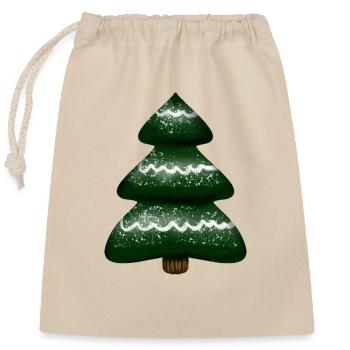 Weihnachtsbaum, Christbaum, Tannenbaum - Verschließbarer Geschenkbeutel aus Baumwolle (25x30cm) - Natur - Vorne