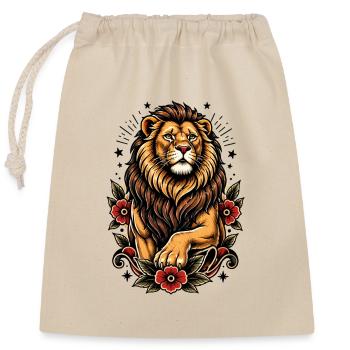 Leo Floral Inspiration - Closable cotton gift bag (25x30cm) - nature - Front