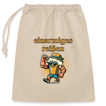 Beer boy one-armed snatch - Closable cotton gift bag (25x30cm) - nature - Front