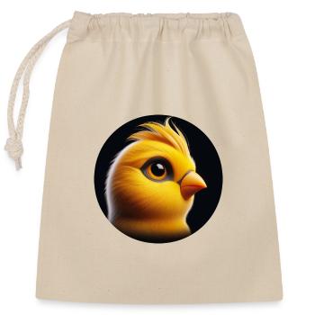 Poussin oiseau jaune, photoréaliste - Sac cadeau en coton avec cordon (25 x 30 cm) - nature - Devant