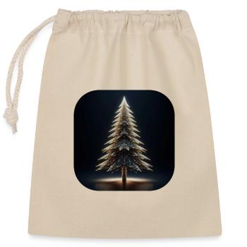 Christmas Tree Polygons Light Fir Tree - Closable cotton gift bag (25x30cm) - nature - Front