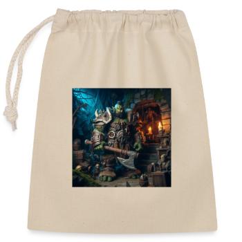 Orc Design 2 - Closable cotton gift bag (25x30cm) - nature - Front