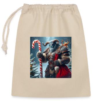 Tauren Weihnachten 1 - Verschließbarer Geschenkbeutel aus Baumwolle (25x30cm) - Natur - Vorne