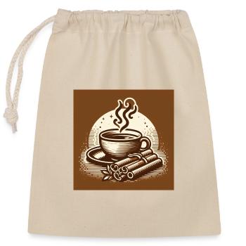 Tea Time - Closable cotton gift bag (25x30cm) - nature - Front