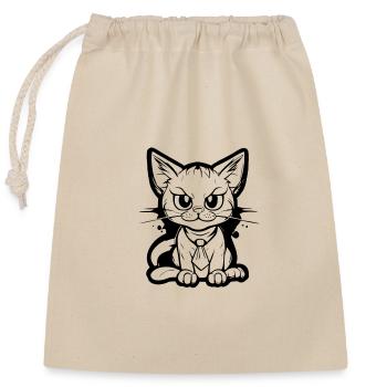 chat logo - Sac cadeau en coton avec cordon (25 x 30 cm) - nature - Devant