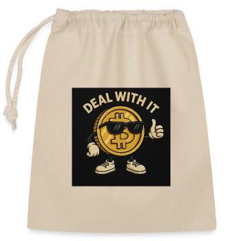 Bitcoin - Closable cotton gift bag (25x30cm) - nature - Front