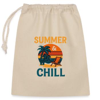 Summer & Chill - Verschließbarer Geschenkbeutel aus Baumwolle (25x30cm) - Natur - Vorne