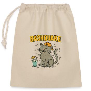 BASHQUAKE - Verschließbarer Geschenkbeutel aus Baumwolle (25x30cm) - Natur - Vorne