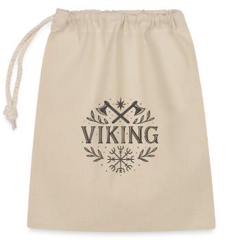 Symbole viking avec haches et Vegvisir - Sac cadeau en coton avec cordon (25 x 30 cm) - nature - Devant