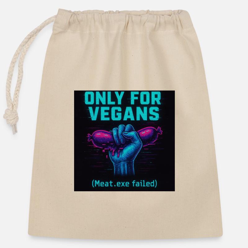 Only for vegans - Verschließbarer Geschenkbeutel aus Baumwolle (25x30cm) - Natur