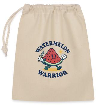 Watermelon Warrior – Bold Slice Design - Closable cotton gift bag (25x30cm) - nature - Front
