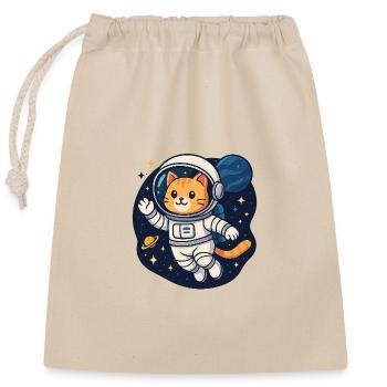 Space Cat Adventure – Chemise d’astronaute kawaii - Sac cadeau en coton avec cordon (25 x 30 cm) - nature - Devant