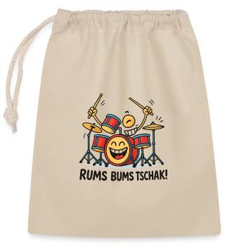 Batteur de batterie énergique - Sac cadeau en coton avec cordon (25 x 30 cm) - nature - Devant