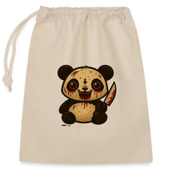 Bloody Darling Halloween Panda - Closable cotton gift bag (25x30cm) - nature - Front