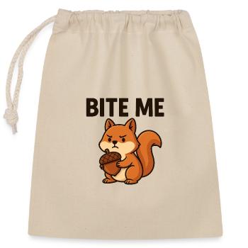 Artsy Squirrel with Bold Message - Verschließbarer Geschenkbeutel aus Baumwolle (25x30cm) - Natur - Vorne