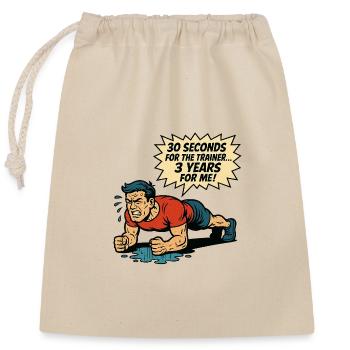 Bande dessinée drôle de gymnastique rétro - Lutte de planche - Sac cadeau en coton avec cordon (25 x 30 cm) - nature - Devant
