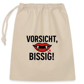 Vampirische Warnung Bloody Style - Verschließbarer Geschenkbeutel aus Baumwolle (25x30cm) - Natur - Vorne