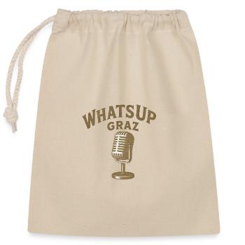 What's Up Graz Microphone Logo - Closable cotton gift bag (25x30cm) - nature - Front