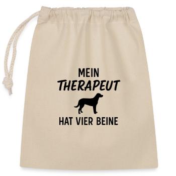 HUnd, lustig - Verschließbarer Geschenkbeutel aus Baumwolle (25x30cm) - Natur - Vorne