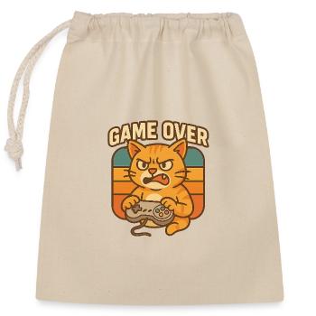 GAME OVER - Verschließbarer Geschenkbeutel aus Baumwolle (25x30cm) - Natur - Vorne