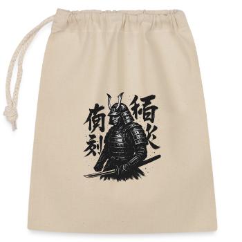 Samurai Calligraphy Art - Closable cotton gift bag (25x30cm) - nature - Front