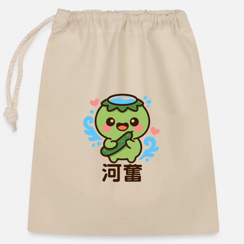 Petite créature marine avec concombre - Sac cadeau en coton avec cordon (25 x 30 cm) - nature
