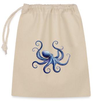 Majestic Octopus, Blue and Purple - Closable cotton gift bag (25x30cm) - nature - Front
