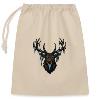 Icicle Deer Head - Closable cotton gift bag (25x30cm) - nature - Front