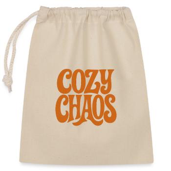 COZY_CHAOS - Verschließbarer Geschenkbeutel aus Baumwolle (25x30cm) - Natur - Vorne