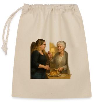 Friendly neighborhood scene - Closable cotton gift bag (25x30cm) - nature - Front