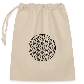 Flower of Life Circle Design - Closable cotton gift bag (25x30cm) - nature - Front