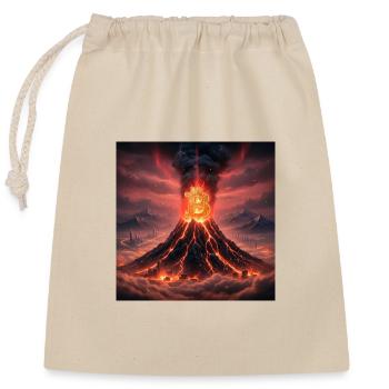 Éruption du volcan Bitcoin - Sac cadeau en coton avec cordon (25 x 30 cm) - nature - Devant