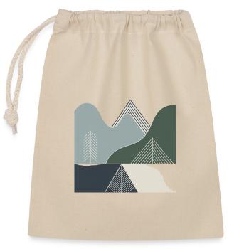 Geometrische Berglandschaften - Verschließbarer Geschenkbeutel aus Baumwolle (25x30cm) - Natur - Vorne