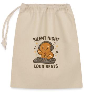 Silent Night Loud Beats - Closable cotton gift bag (25x30cm) - nature - Front