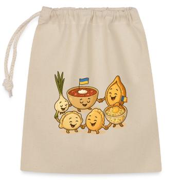 Don des cultures - Sac cadeau en coton avec cordon (25 x 30 cm) - nature - Devant