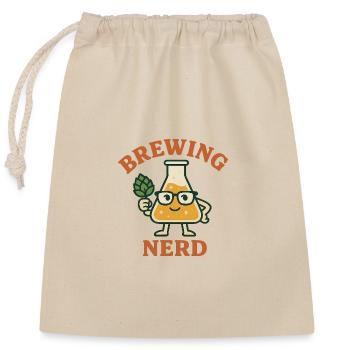 Nerd de la bière avec des verres au houblon - Sac cadeau en coton avec cordon (25 x 30 cm) - nature - Devant