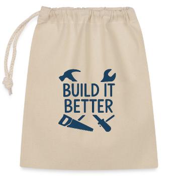 Motif artisanal Build It Better - Sac cadeau en coton avec cordon (25 x 30 cm) - nature - Devant