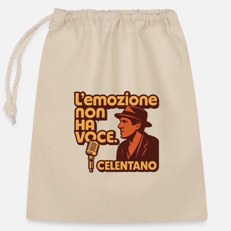 L'emozione non ha voce - Sac cadeau en coton avec cordon (25 x 30 cm) - nature