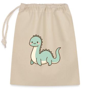 Cute pastel Loch Ness Monster - Closable cotton gift bag (25x30cm) - nature - Front
