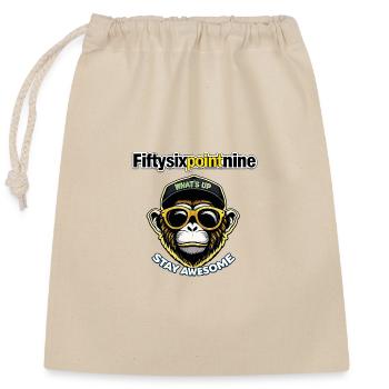 Cinquante-six virgule neuf - Sac cadeau en coton avec cordon (25 x 30 cm) - nature - Devant