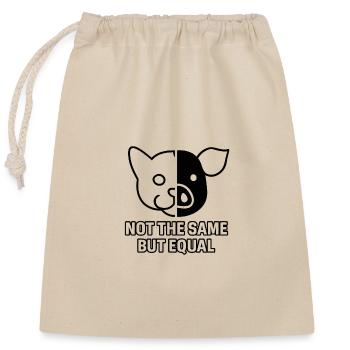 Katze_Schwein_Black - Sac cadeau en coton avec cordon (25 x 30 cm) - nature - Devant