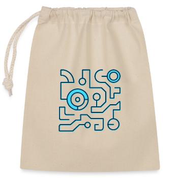 Neon Circuit Blue Lines - Closable cotton gift bag (25x30cm) - nature - Front