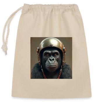 Gorilla - Verschließbarer Geschenkbeutel aus Baumwolle (25x30cm) - Natur - Vorne