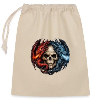 Feuer und Eis Drachen Schädel Totenkopf  - Closable cotton gift bag (25x30cm) - nature - Front