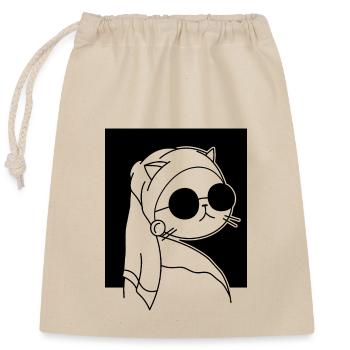 Cat Portrait - Closable cotton gift bag (25x30cm) - nature - Front