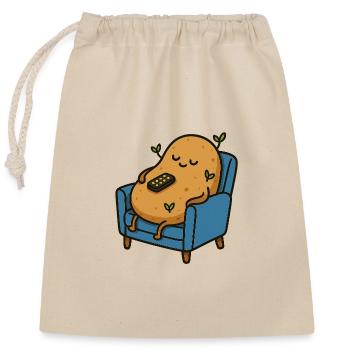 Zertifizierte Couch Tuber - Verschließbarer Geschenkbeutel aus Baumwolle (25x30cm) - Natur - Vorne