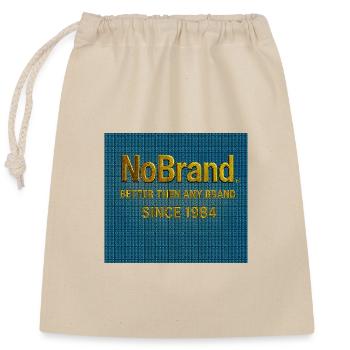 NoBrand Gold Text on Denim - Closable cotton gift bag (25x30cm) - nature - Front